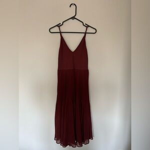 Aritzia Elegant Burgundy Sleeveless Dress